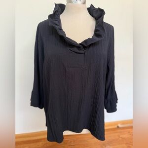 Soft Surroundings Midnight Textured Blouse #129